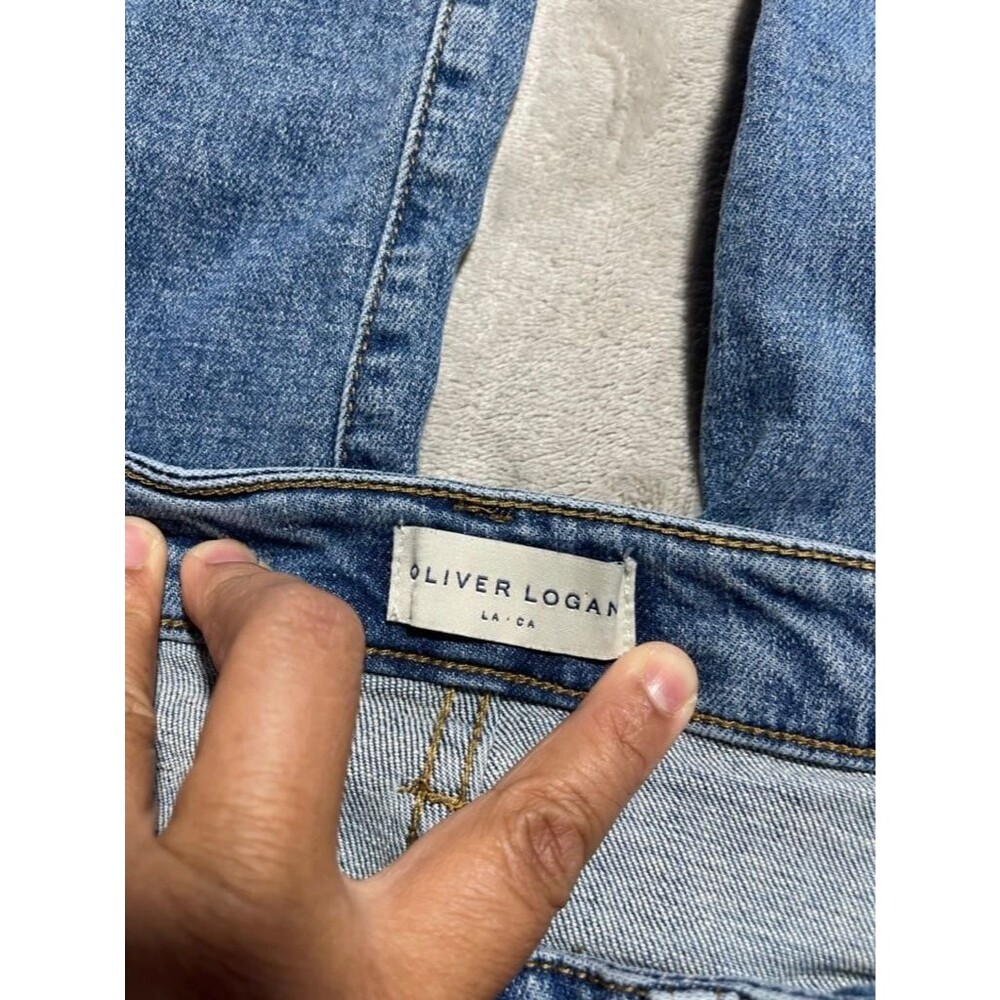 Oliver Logan Button Fly Straight Jeans Women Size 28 Light Wash Mid Rise - Picture 6 of 16